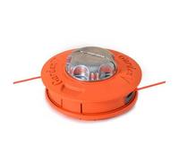 Lawnoval Cabezal de aluminio para recortadora de césped, cortador de carrete de 2 líneas con línea de nailon, cortadores de cepillo y desbrozadoras, color naranja