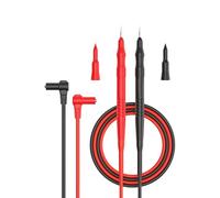 Lawnoval Cable de prueba multímetro con sonda puntiaguda de acero inoxidable y aislamiento de silicona, compatible con multímetro, megohmímetro, probador de resistencia al suelo, rojo y negro, 115 cm