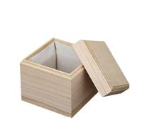 Lawnoval Caja de almacenamiento de madera con forro, caja de madera de pino para recuerdos, regalos de boda o Nochebuena, 1 pieza