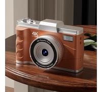 Lawnoval Cámara digital 4K HD con enfoque automático de 64 MP, zoom digital de 16x, pantalla LCD de 3.0 pulgadas y modo manual, color negro y marrón