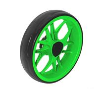 Lawnoval Carro para rueda de repuesto de 25,5 cm de diámetro, eje de 10 mm, construcción de plástico y EVA para un paseo silencioso y suave (verde)