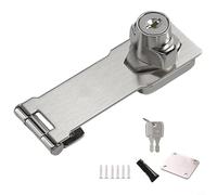 Lawnoval Cerradura de acero inoxidable para cajones y gabinetes sin taladrar con llaves para protección de puerta de refrigerador y congelador (4 pulgadas)