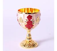 Lawnoval Copa de vino de aleación retro de 30 ml, estilo europeo, pequeño vaso de bebidas con acabado dorado, diseño creativo 1# a 4# (estilos surtidos)
