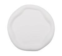 Lawnoval Creative - Bandeja para joyas de yeso con diseño irregular de nubes, acabado esmaltado suave, para organizar accesorios, llaves, cambio, color blanco (16 x 13,5 cm)