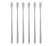 Lawnoval Cuchara de acero inoxidable de 7.6 pulgadas, cera derretida, resina y jabón, compatible con velas de bricolaje, paquete de 6 piezas