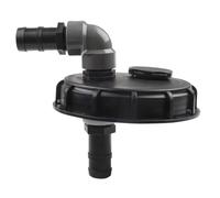 Lawnoval DN150 IBC Cubierta para Tanques de Agua y Cubetas de Agua de Lluvia, con Conector de Succión de Agua y Ventilación, Plástico, Negro, Compatible con Múltiples IBC para Estilos de Tanque
