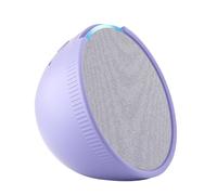 Lawnoval Echo Pop - Funda protectora de silicona con diseño anticaídas y antideslizante, compatible con altavoz Amazon Echo Pop, color negro y morado
