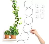 Lawnoval Enrejado de cadena para plantas trepadoras, juego de 18 piezas con anillos hexagonales, resistente a la intemperie, acabado mate, soporte de jardín para hiedra Hoya Philodendron