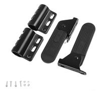 Lawnoval Estriberas plegables para motocicleta con amplio reposapiés antideslizante, construcción de metal, se adapta a tubos de protección de 20-25 mm de diámetro, color negro (C)