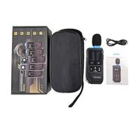 Lawnoval FDM-02 - Medidor de ruido de alta precisión, instrumento de medición de decibelios con sensor de temperatura y humedad, medidor de nivel de sonido portátil para uso industrial y ambiental