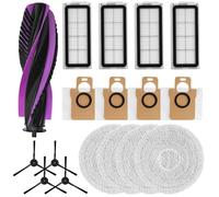 Lawnoval For Jonr For P20 Pro/For T5 Pro Parts Side Brush Filter Mop Cloth Dust Bag Kit 12 Pack Dust Bag Kit Lavable Microfiber Pads Mopa