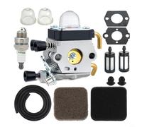 Lawnoval FS85 Kit de carburador cortacésped: C1Q-S186 S66 S186A S186B, juego completo con juntas para filtro de tubo de combustible, limpiador de bombillas para prefiltro para modelos Spark Head FS45