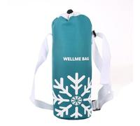 Lawnoval Funda aislante para taza y portabotellas de agua, botellas térmicas con diseño cruzado, mantiene las bebidas calientes o frías, 10 x 10 x 30 cm, color rojo y azul claro