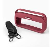 Lawnoval Funda de silicona para altavoz Bose SoundLink Flex, bolsa de almacenamiento protectora con cordón, color negro y rojo