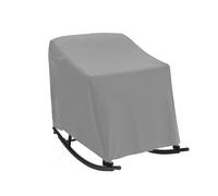 Lawnoval Funda para silla mecedora para exteriores, 190T, Oxford, impermeable, protector resistente a la intemperie con cordón en el dobladillo para muebles de patio, silla giratoria, negro/gris, 70 x