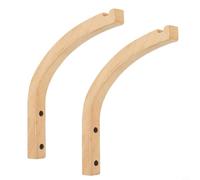 Lawnoval Gancho para macetas de madera maciza montado en la pared, paquete de 2, soporte rústico para decoración de jardín interior y exterior, soporte para flores que ahorra espacio, 23 x 21 cm