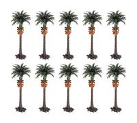 Lawnoval HO Scale Coconut Palm Model Trees - Paquete de 10 accesorios de plástico para paisaje de tren modelo y dioramas de selva tropical (H = 6 cm)