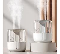 Lawnoval Humidificador USB de 6.8L Tanque Dual Mist Spray Humectante de aire de escritorio con luz nocturna Pantalla digital para habitaciones grandes Dormitorio (blanco)