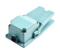 Lawnoval Interruptor de pie TFS-402 carcasa de aluminio CA 250 V 15 A 1NO 1NC Pedal antideslizante con prensaestopas, verde