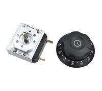 Lawnoval Interruptor temporizador de horno eléctrico 16 A 250 V con campana, cuenta regresiva de 30/60/90/120 minutos para microondas, olla arrocera y vaporera, metal + plástico