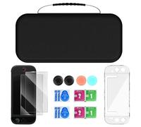 Lawnoval Juego de 2 bolsas de almacenamiento rígidas de nailon EVA para consola y accesorios con funda protectora, protectores de pantalla, joystick, color negro