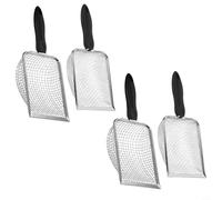 Lawnoval Juego de 4 tamices de tierra de jardín con asa, malla de plástico de 2 mm a 5 mm, pala de plástico para tamizar arena para tierra