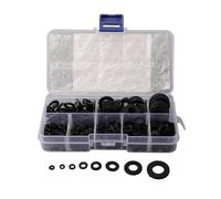 Lawnoval Juego de 500 arandelas planas de nailon en tamaños M2 a M10, arandelas aislantes negras resistentes a la corrosión para tornillos y pernos con caja de almacenamiento de plástico organizada