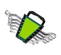 Lawnoval Juego de 6 llaves de trinquete de doble extremo, desplazamiento de 25°, diseño reversible de doble extremo, acero cromado de alto carbono, tamaños métricos 6-7/8-10/12-14/13-15/14-17/17-19 mm