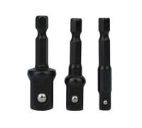 Lawnoval Juego de adaptadores de enchufe de 3 piezas para taladro eléctrico: 1/4 pulgadas, 3/8 pulgadas y 1/2 pulgadas, llaves de destornillador de tuerca hexagonal, acero al cromo vanadio, 50 mm de