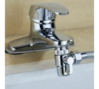 Lawnoval Juego de cabezal de ducha de mano y manguera con soporte ajustable, construcción de ABS y aleación de zinc, accesorio de pulverización flexible para fregadero o grifo de baño, color plateado