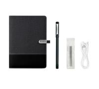 Lawnoval Juego de cuadernos con bolígrafo compatible en tiempo real para digitalización de notas y conversión de texto editable, color negro