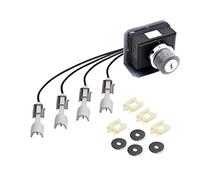 Lawnoval Kit de encendido de repuesto para parrillas de gas propano Weber Genesis serie 300, incluye 4 clips de montaje de botón de encendido, electrodos de cables, color negro