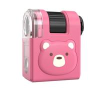 Lawnoval Kit de microscopio de mano con iluminación LED 80X con clip para teléfono móvil y correa de muñeca, exploración científica educativa, color blanco