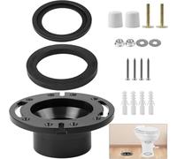 Lawnoval Kit de reparación de sellos de inodoro para RV con brida de piso de enchufe de 3 pulgadas, juego de juntas a prueba de fugas compatible con Dometic 300310320, negro