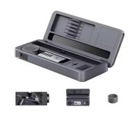 Lawnoval Kit de soldador portátil de 100 W, calentamiento rápido, temperatura ajustable con múltiples puntas y caja de almacenamiento, color gris