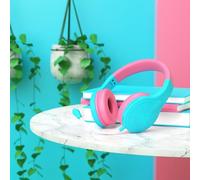 Lawnoval Lindos auriculares inalámbricos LED con micrófono, auriculares sobre la oreja y adolescentes, color verde