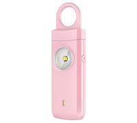 Lawnoval Llavero de alarma de seguridad personal recargable con sirena de 130 dB y luz estroboscópica SOS para mujeres y ancianos, color negro