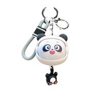 Lawnoval Llavero giratorio de dibujos animados con cambio de cara para diseño de gato, bonito colgante de bolsa o mochilas, 8 x 1,3 x 2 cm, llavero de plástico, accesorio de panda con cara negra