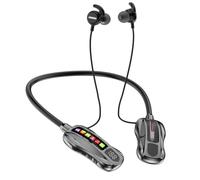 Lawnoval M101S - Auriculares intrauditivos con banda para el cuello, 20 horas de reproducción, reducción de ruido, IP55, impermeable, modo de juego, color negro