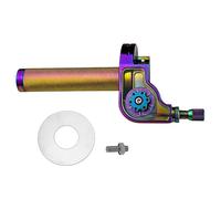 Lawnoval Mango del acelerador de motocicleta, aleación de aluminio, agarre ergonómico, compatible con manillares de 22 mm, color negro