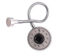 Lawnoval Medidor de ángulo de torsión, 1/2 pulgada con llave inglesa de 1,27 cm con estilo puntero para dial de aleación de acero, negro y plateado, uso en taller