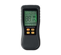 Lawnoval Medidor de humedad digital sin pines para madera y materiales de construcción, detección profunda no destructiva de hasta 20 mm con pantalla LCD, función de sujeción, color negro