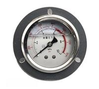 Lawnoval Medidor de presión sísmica de borde axial de 60 mm de diámetro de fachada de cobre y acero inoxidable, conexión con brida para medición de aceite industrial YN-60ZT, color blanco plateado