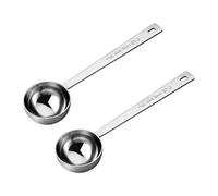 Lawnoval Paquete de 2 cucharas medidoras de café de acero inoxidable de 30 ml, cuchara dosificadora para café, té, azúcar e ingredientes para hornear, con agujero para colgar para almacenamiento