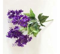 Lawnoval Ramo de flores artificiales de jacinto con 5 cabezas, ramas flexibles para moldear, material de hierro y plástico, 33 cm de largo, morado oscuro/morado claro/blanco/rosa/amarillo, para casa