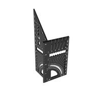 Lawnoval Regla de ángulo de carpintería de aleación de aluminio con localizador de transportador de calibre, herramienta de medición de ángulo de inglete 3D para dibujo de líneas, negro y negro