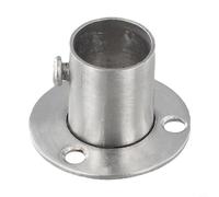 Lawnoval Soporte de brida de pared de barra de cortina de acero inoxidable con tornillo de bloqueo para conexión de tubo redondo plateado (19 mm)