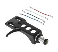 Lawnoval Soporte para tocadiscos, soporte profesional de repuesto para cartucho LP con 4 cables, compatible con la mayoría de tocadiscos de DJ, plateado, negro, rojo, blanco y negro