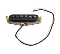 Lawnoval SSS Alnico 5 - Juego de pastilla de guitarra vintage escalonada de bobina única para Stratocaster, posiciones de puente medio de cuello, cubierta negra media
