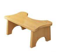 Lawnoval Taburete de inodoro ergonómico de madera, 17 cm de altura para una postura óptima en cuclillas, reposapiés de baño antideslizante con forma curva compacta (color claro)